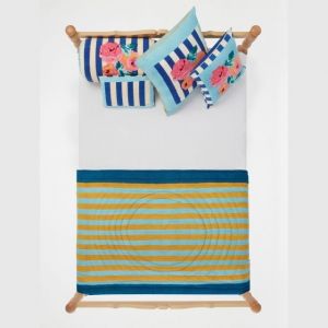 TRAPUNTA BAMBINO 110 x 180 cm Nizam Stripes Blue Natural