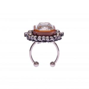 ANELLO PIETRA MAXI E STRASS