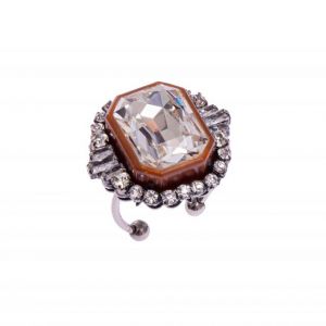 ANELLO PIETRA MAXI E STRASS