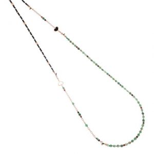 COLLANA-BRACCIALE DOPPIA SMERALDO E SPINELLO