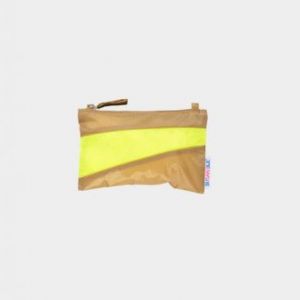 THE NEW POUCH Camel & Fluo Yellow SMALL