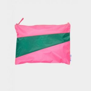 THE NEW POUCH Fluo Pink & Seaweed LARGE