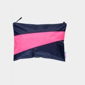 THE NEW POUCH Navy & Fluo Pink LARGE