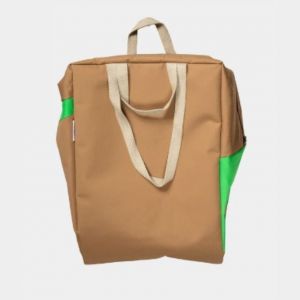 BORSA THE NEW TOTE BAG Camel & Greenscreen LARGE