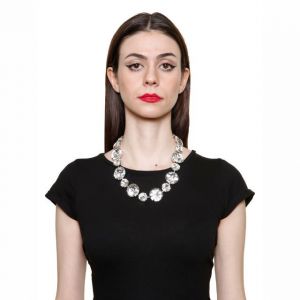COLLANA CON MIX DI PIETRE ROTONDE CRISTALLO.