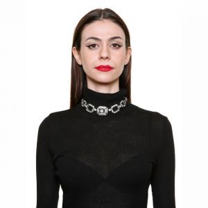 CHOKER CON RETTANGOLI DI STRASS E GIOIELLO CENTRALE