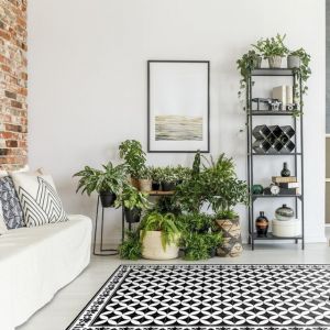 TAPPETTO IN VINILE DECORO SOFI BLACK and WHITE 80 x 195 cm