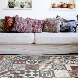 TAPPETTO IN VINILE DECORO BORGO ECLECTIC SMOKED 80 x 195 cm