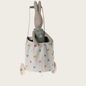 CARRELLO A POIS con MANICO BLU