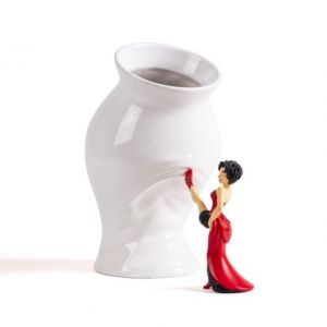 VASO CON STATUETTA IN RESINA CIRCUS LUCY