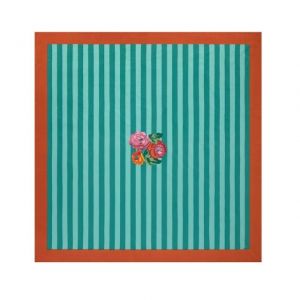 TELO COTONE 220 x 220 cm Nizam Stripes aqua veronese