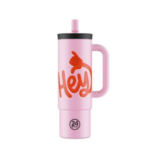 Straw Cup 800ml Hey! pink