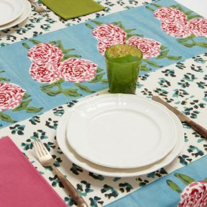 Telo Cotone 180x180cm Leopard Stripes Sky