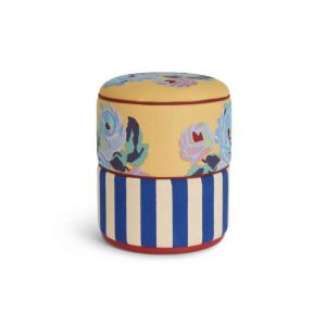 Pouf Nizam Mustard Stripes Blue Natural