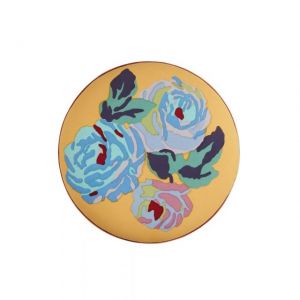 Pouf Nizam Mustard Stripes Blue Natural