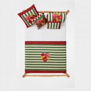 Federa Cotone 45x45cm Nizam Stripes Green Natural