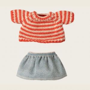 MAGLIONE A RIGHE E GONNA CLASSICA PER TOPO SORELLA MAGGIORE