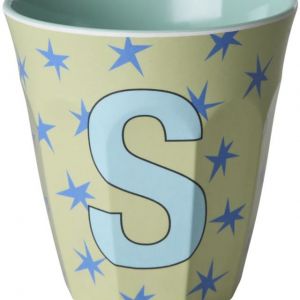 BICCHIERE IN MELAMINA CON LETTERA S-STELLE