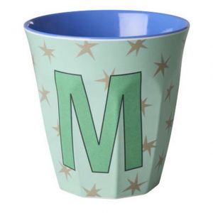 BICCHIERE IN MELAMINA CON LETTERA M- STELLE