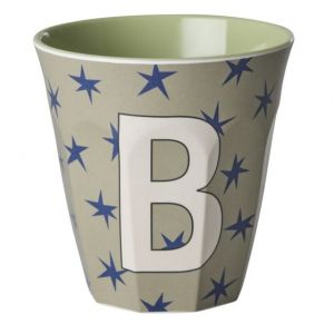 BICCHIERE IN MELAMINA CON LETTERA B- STELLE