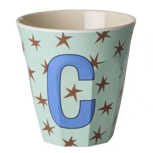 BICCHIERE IN MELAMINA CON LETTERA C- STELLE