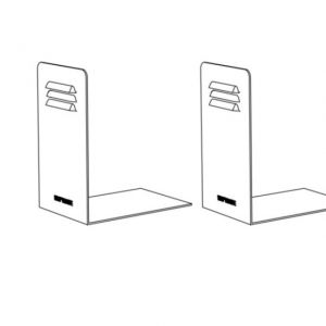 FERMALIBRO- box 2 pezzi bianco opaco