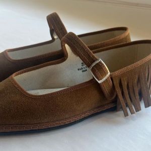 MARY JANE IN CAMOSCIO CON FRANGE- cioccolato