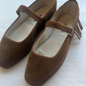 MARY JANE IN CAMOSCIO CON FRANGE- cioccolato