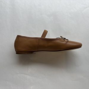 BALLERINE- suola in cuoio, cappuccino