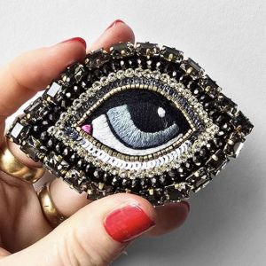 SPILLA OCCHIO STRASS GRIGIO