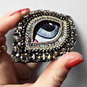 SPILLA OCCHIO STRASS GRIGIO