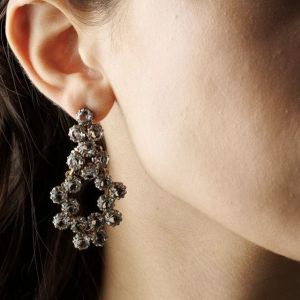 ORECCHINI MACRAMÉ- cristallo