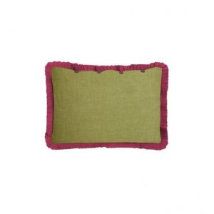 Federe in organza 35x50 leaves green purple