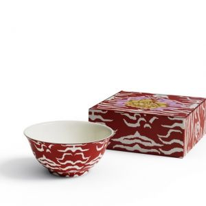 Coppetta in porcellana-Indiana tiger red