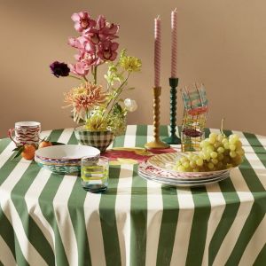 Tovaglia 220x220 nizam stripes green natural