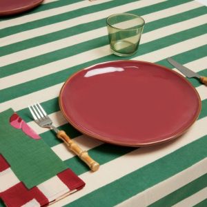 Tovaglia 220x220 nizam stripes green natural