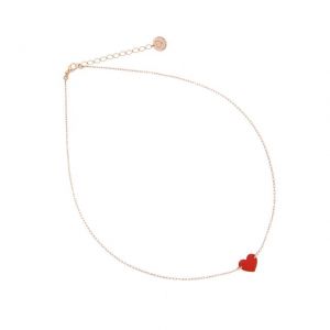 GIROCOLLO CUORE PICCOLO SMALTO ROSSO