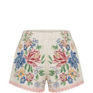 FLOWER DESIGN SHORTS- naturale