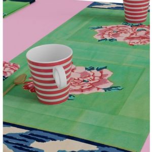 Tovaglietta Doppia Cotone 50x150cm NINA’S ROSE MINT