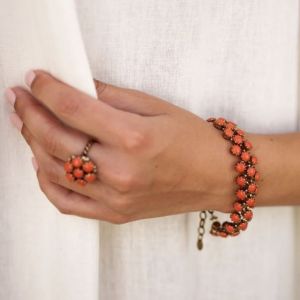 BRACCIALE MACRAMÉ- corallo