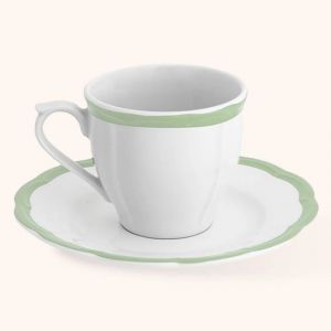 TAZZINA da CAFFÈ e PIATTINO- linea petalo, salvia