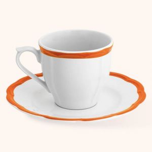 TAZZINA da CAFFÈ e PIATTINO- linea petalo, clementina