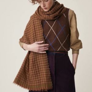 SCIARPA vichy n693- brown