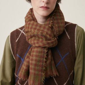 SCIARPA vichy n693- brown