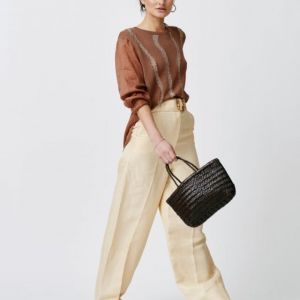 MINI FLAT GORA BASKET- dk brown