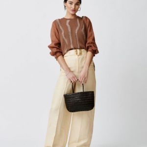 MINI FLAT GORA BASKET- dk brown