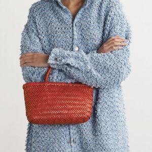 MINI FLAT GORA BASKET- poppy red