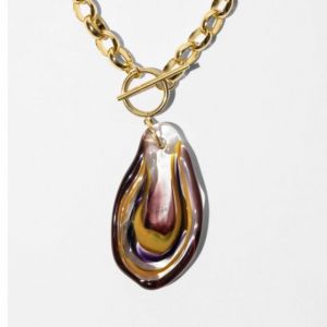 COLLANA PLUMB CHAIN- ambra