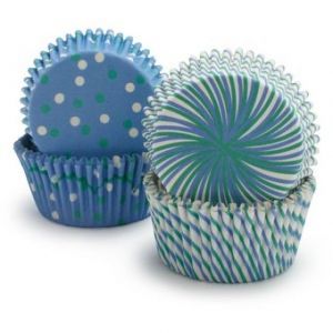 Meri Meri TOOT SWEET BLUE PATTERNED CUPCAKE LINERS